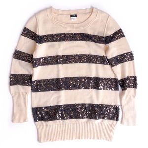 ♥️ J. Crew Striped Sequin Sweater